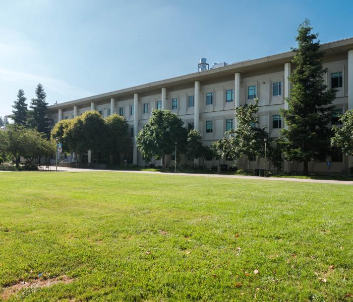 gray building of Darwin Hall